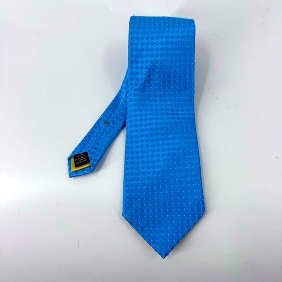 Donald Trump Silk Signature Collection Luxury Blue Textured Geometric Tie - Picture 1 of 8